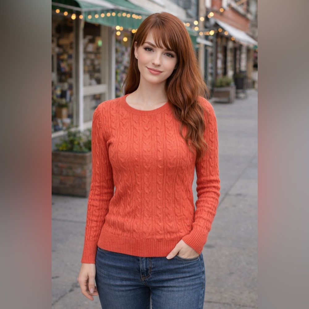 ⭐️ST JOHN’S BAY Crew necks classic‎ cable sweater size S